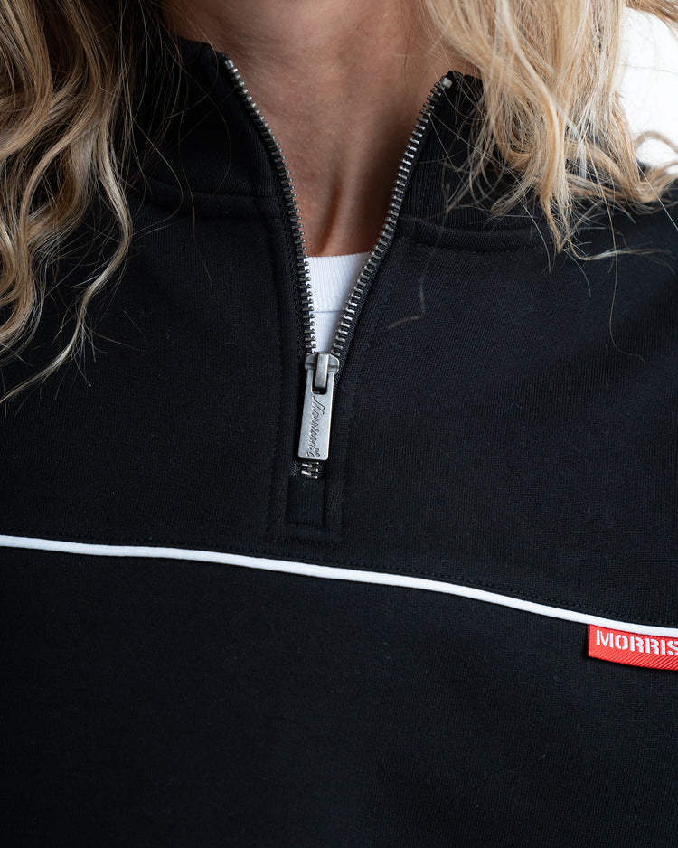 PIPING BLACK HALF ZIP