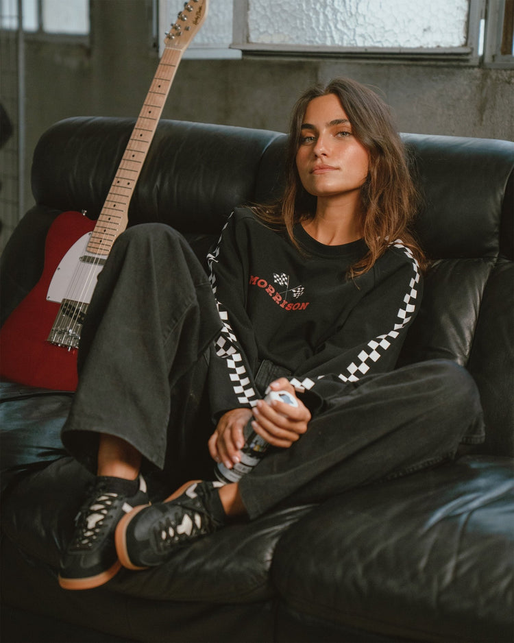 FLAG BLACK LS TEE - CAMISETAS - Morrison Shoes [woman]