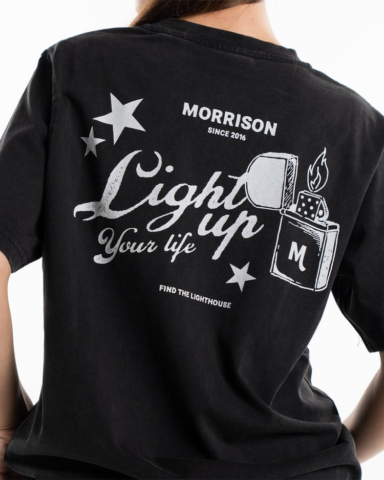LIGHTUP BLACK TEE - CAMISETAS - Morrison Shoes [woman]