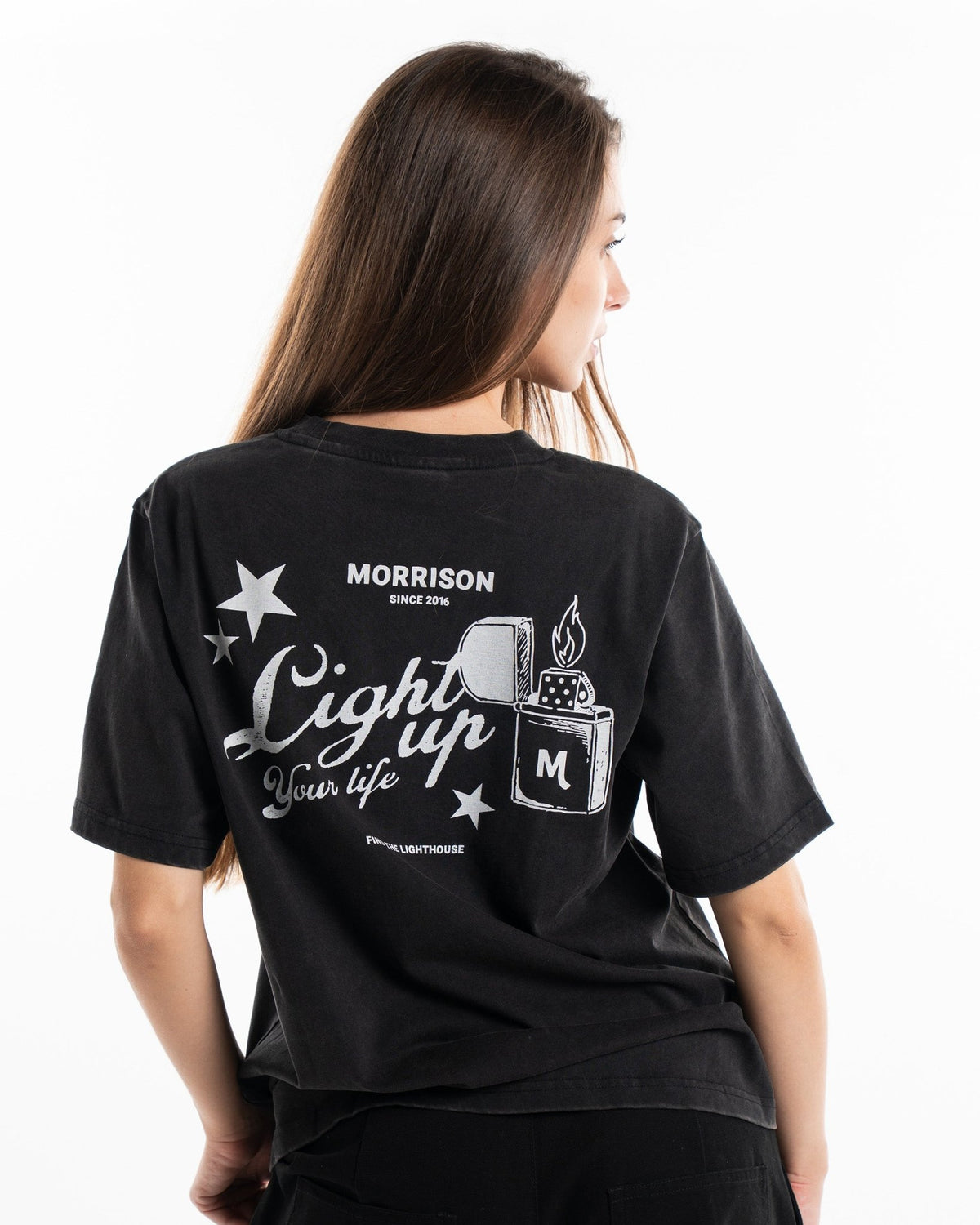 LIGHTUP BLACK TEE - CAMISETAS - Morrison Shoes [woman]