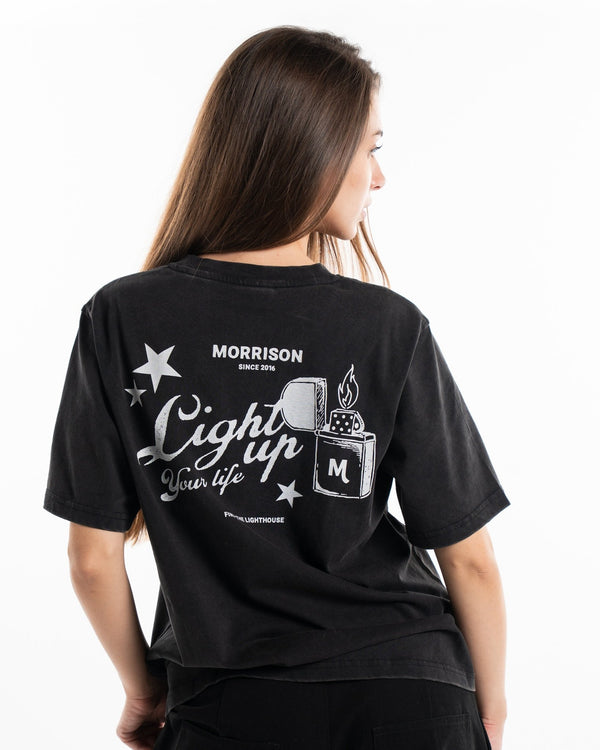 LIGHTUP BLACK TEE - CAMISETAS - Morrison Shoes [woman]