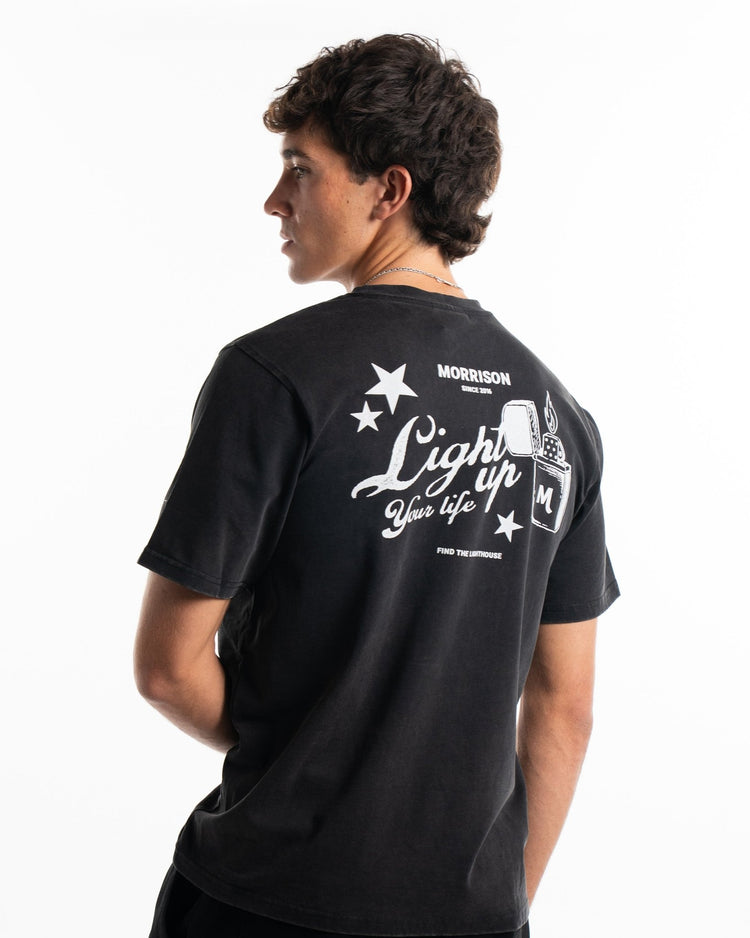 LIGHTUP BLACK TEE - CAMISETAS - Morrison Shoes [men]
