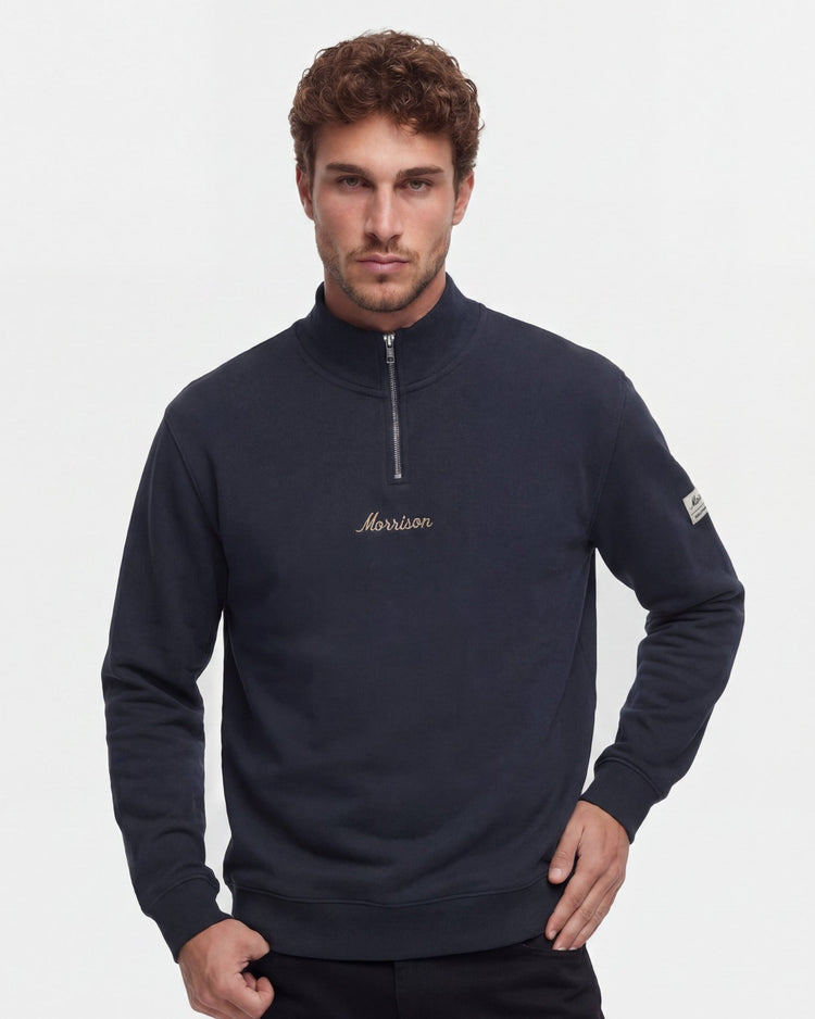 Navy Half Zipper - SUDADERAS - Morrison Shoes