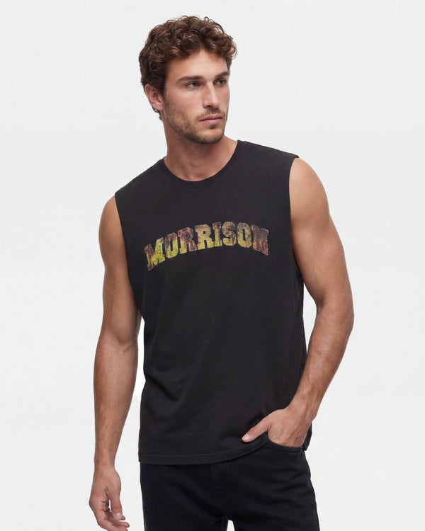 PALM BLACK BOXY TANK TOP - CAMISETAS - Morrison Shoes [men]