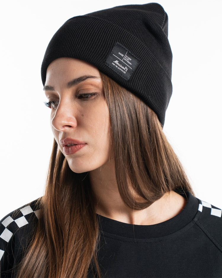 RAW PATCH BLACK BEANIE - CABEZA - Morrison Shoes [woman]