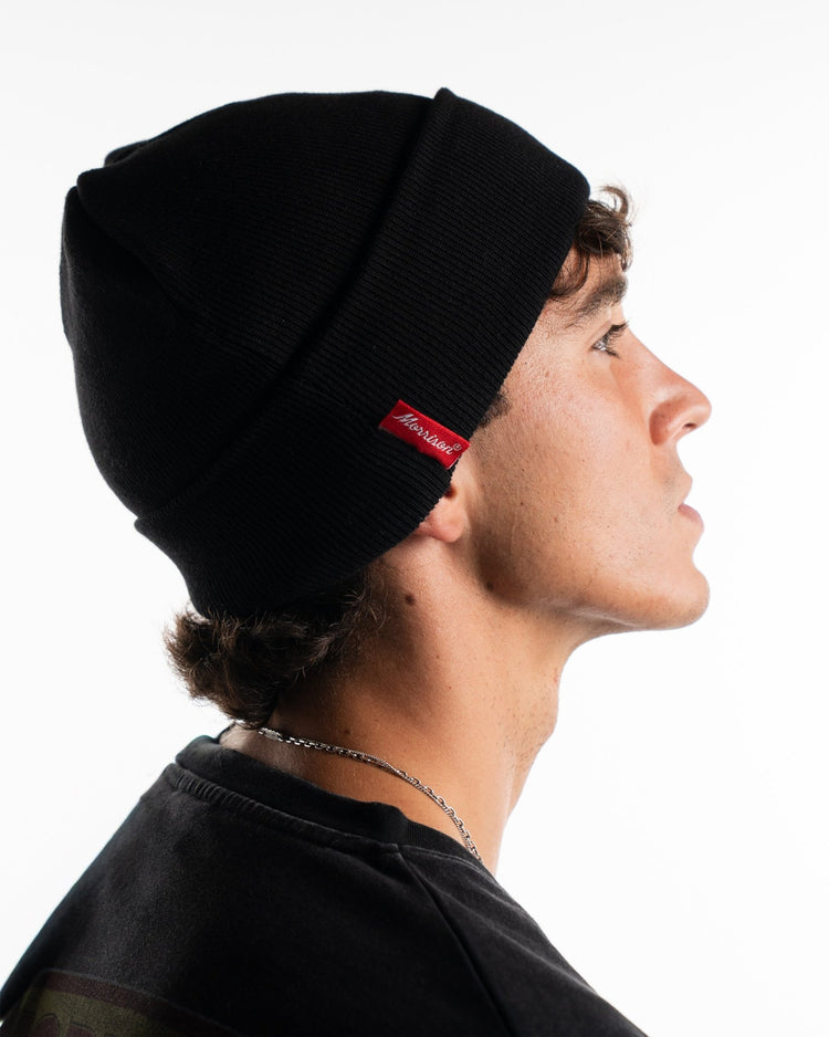 RAW PATCH BLACK BEANIE - CABEZA - Morrison Shoes [men]