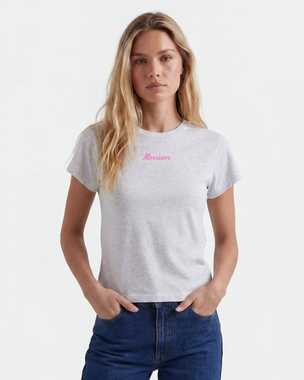 SUN MELANGE SLIM CROP TEE - CAMISETAS - Morrison Shoes [woman]